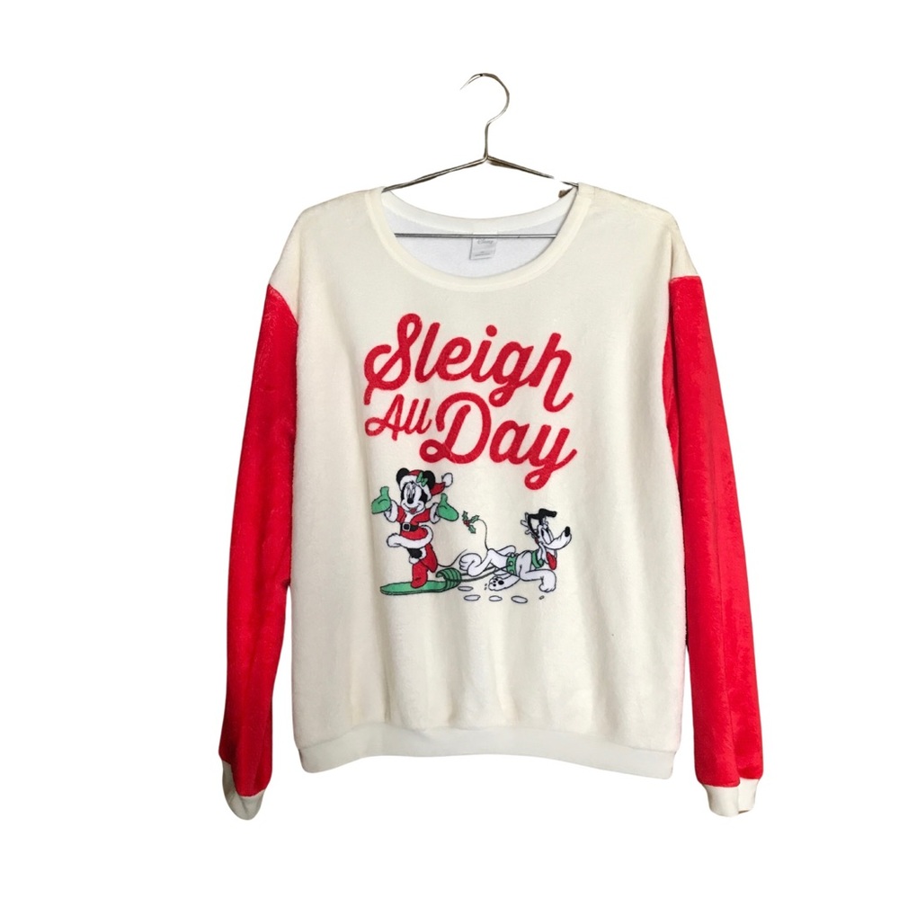 Disney Minnie Mouse Pluto Sleigh All Day Christmas Pullover Sweatshirt Holiday